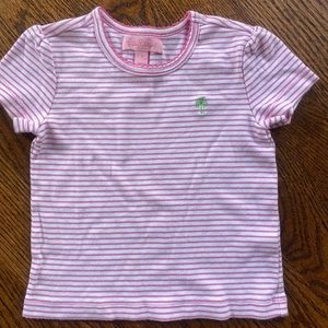 Lily Pulitzer girls pink striped tee Sz 3